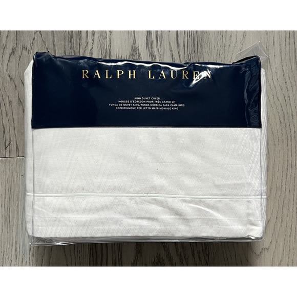 New Ralph Lauren King Duvet Cover Park Row Hayden True Cream 108"x 96" - Picture 2 of 3